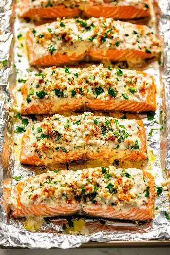 baked salmon with mayo