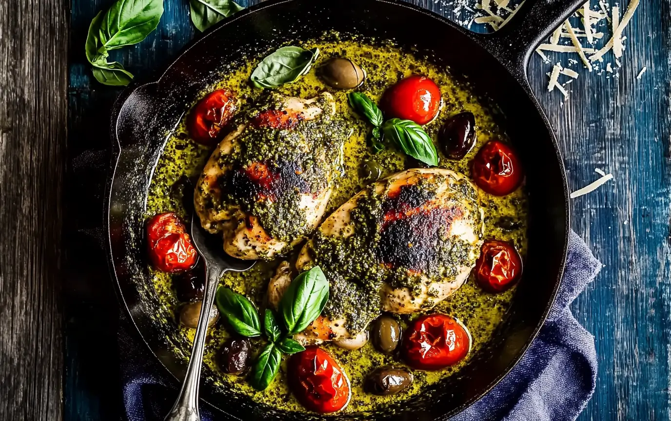 creamy pesto chicken bake