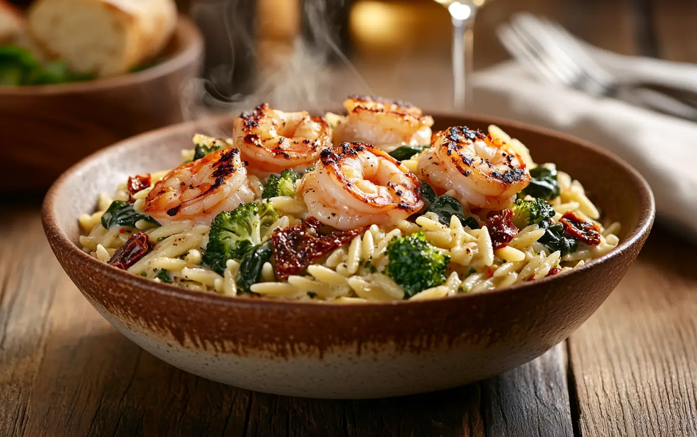 creamy prawn orzo