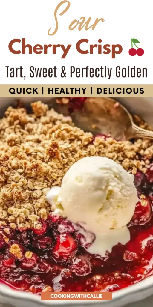 Tart & Sweet Sour Cherry Crisp – Summer’s Coziest Dessert 🍒