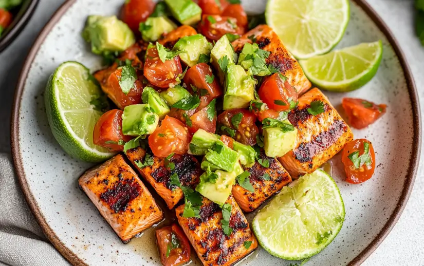Grilled Salmon with Avocado Salsa