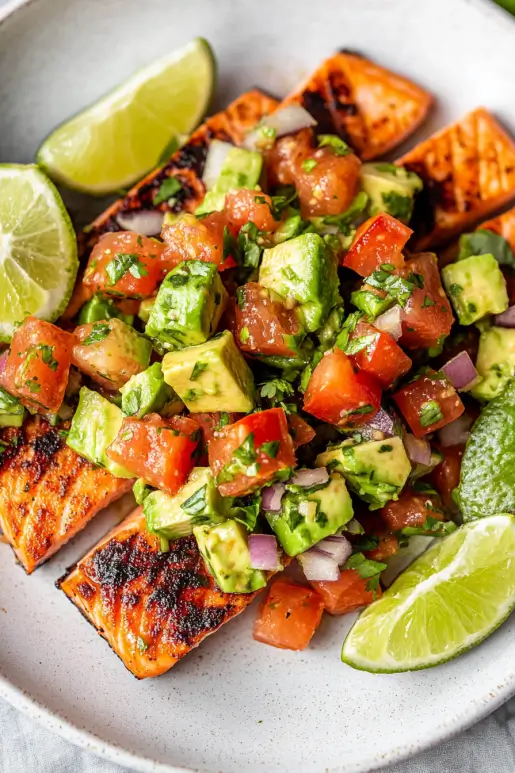 Grilled Salmon with Avocado Salsa