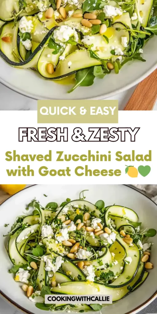 Fresh & Zesty Shaved Zucchini Salad with Goat Cheese 🍋