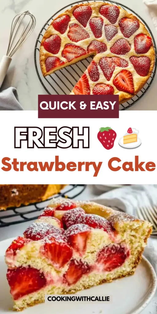 🍓 Fresh Strawberry Cake (So Simple & Sweet!) 🍰