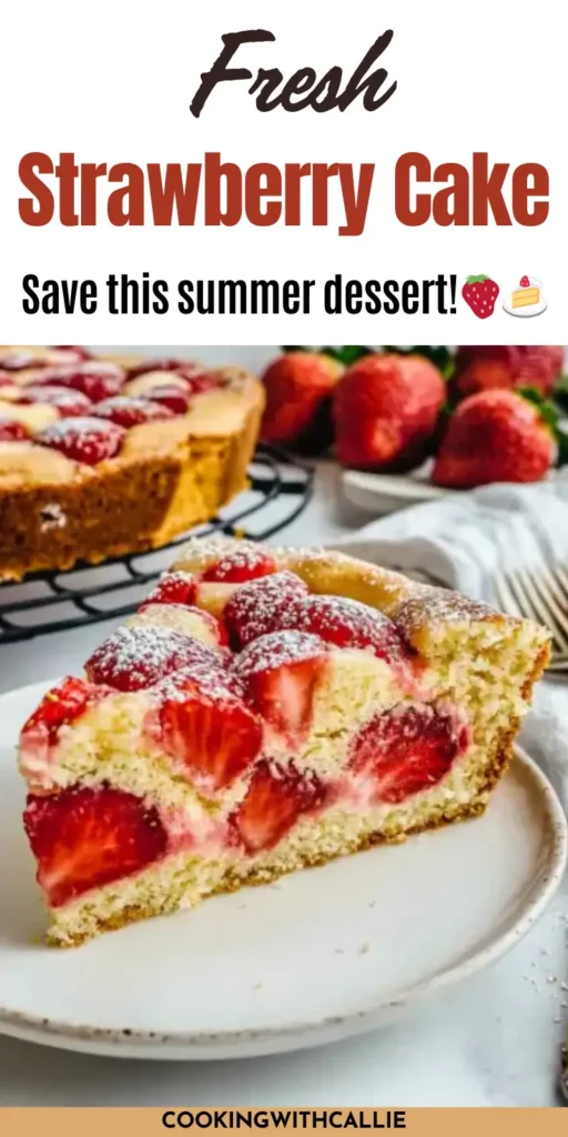🍓 Fresh Strawberry Cake (So Simple & Sweet!) 🍰