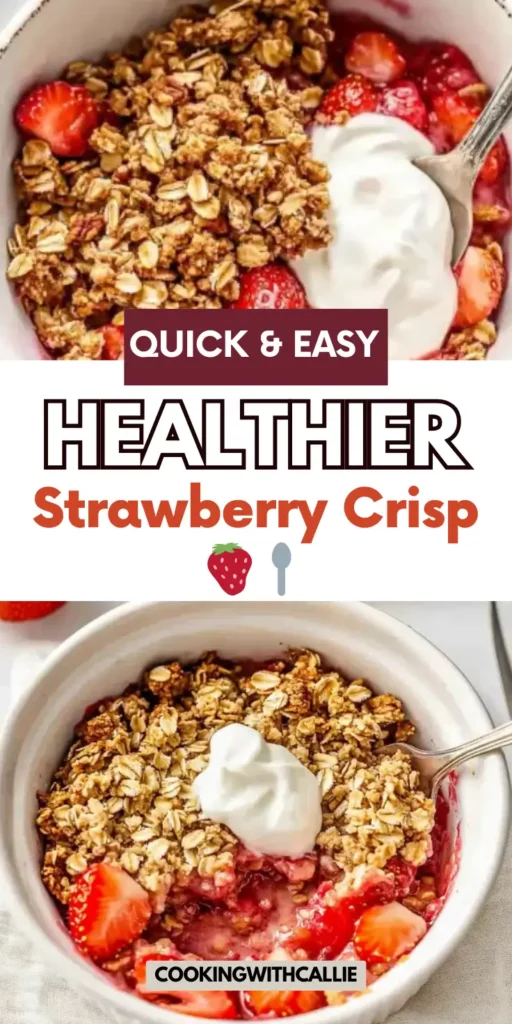 🍓 Healthier Strawberry Crisp (So Cozy!) 🥄