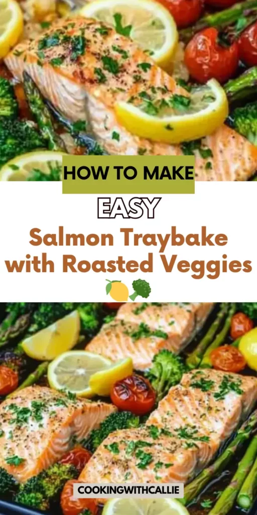 Easy Salmon Traybake with Roasted Veggies 🍋🥦