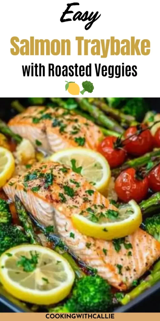 Easy Salmon Traybake with Roasted Veggies 🍋🥦