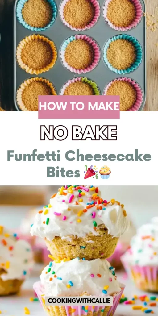 No Bake Funfetti Cheesecake Bites 🎉🧁