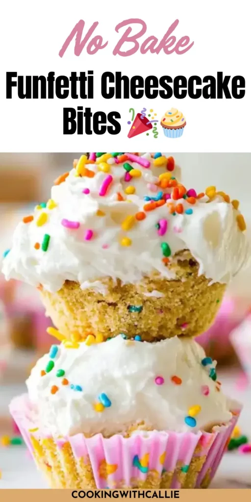 No Bake Funfetti Cheesecake Bites 🎉🧁