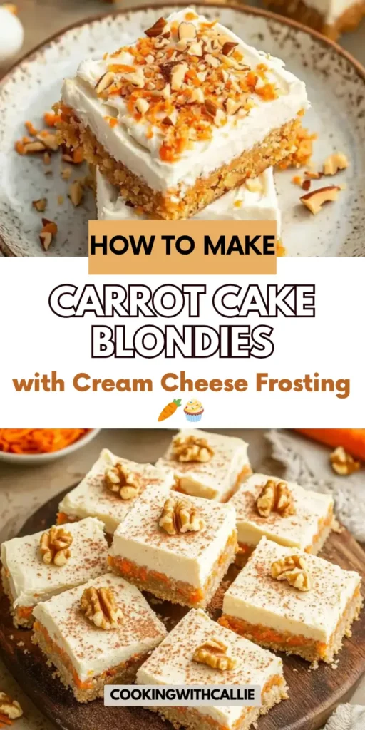 Carrot Cake Blondies with Cream Cheese Frosting 🥕🧁