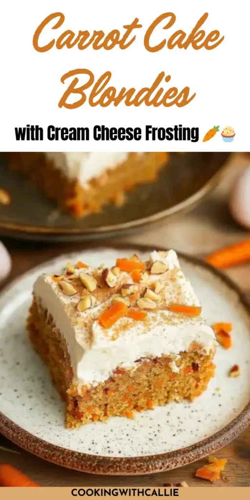 Carrot Cake Blondies with Cream Cheese Frosting 🥕🧁