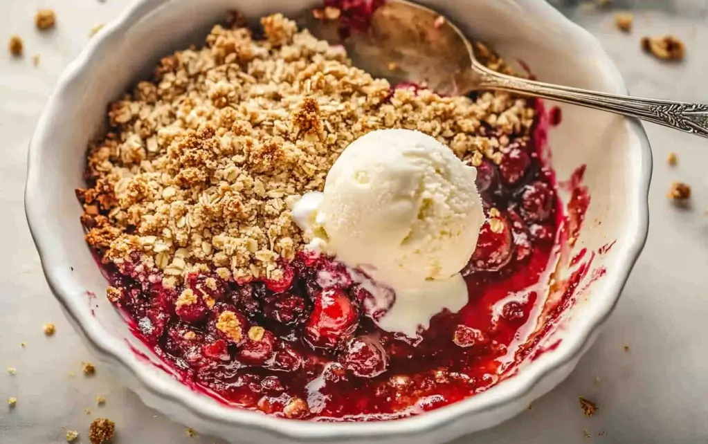 sour cherry crisp