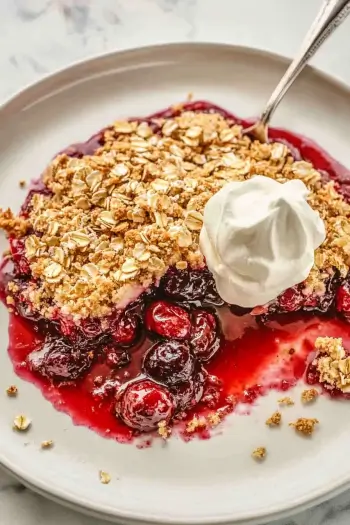 sour cherry crisp