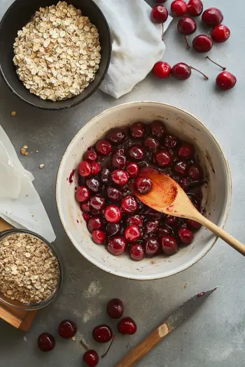 sour cherry crisp
