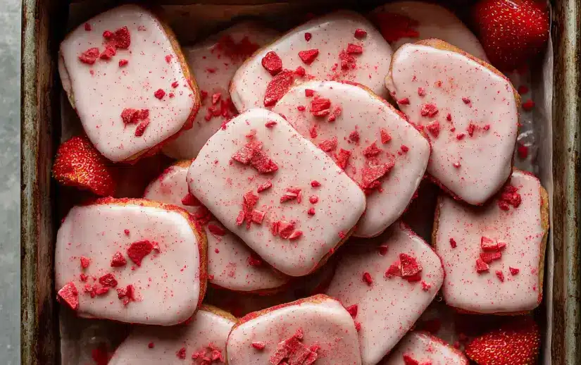 Melt-In-Your-Mouth Strawberry Shortbread Cookies