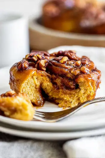 Pumpkin Sticky Buns with Caramel & Pecans