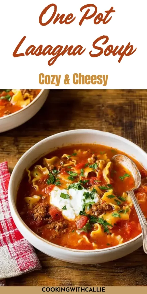 One Pot Lasagna Soup – Cozy & Cheesy	