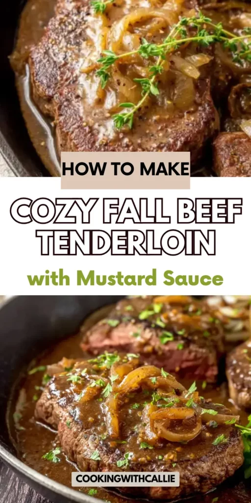 Cozy Fall Beef Tenderloin with Mustard Sauce