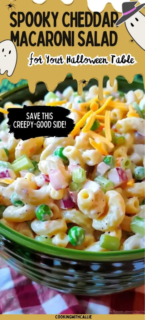 Spooky Cheddar Macaroni Salad for Your Halloween Table 